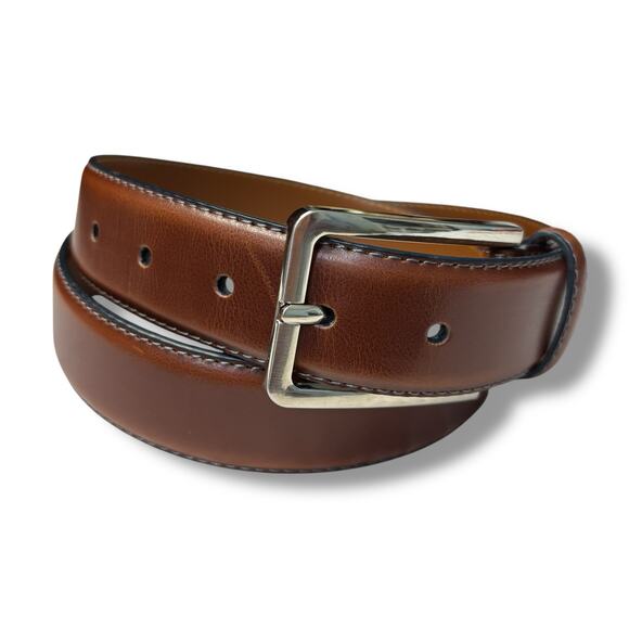 English Laundry Men’s Size 36 Cognac Brown Leather Dress Belt 30018 - Picture 1 of 7